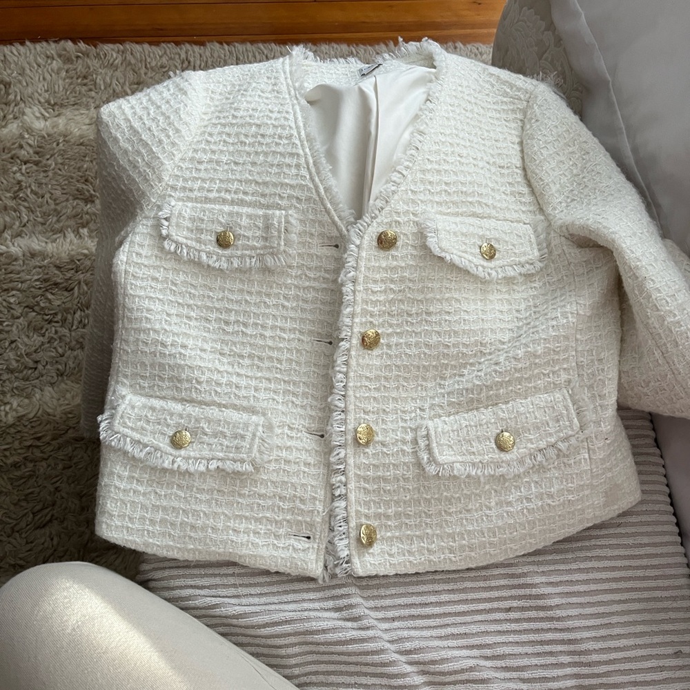 J.Crew Cream Textured Blazer